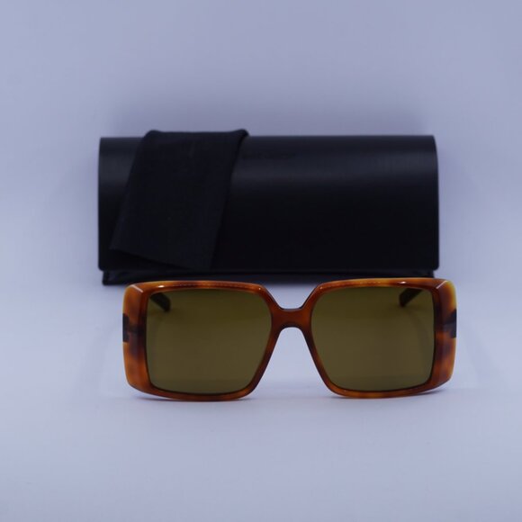 Saint Laurent SL451 005 Square Sunglasses - Havana/Brown - Picture 2 of 10